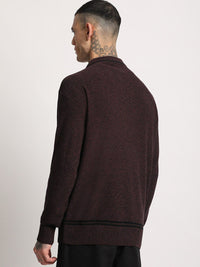 THE BEAR HOUSE Men Solid Pure Cotton Shirt Collar Sweater