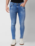 SPYKAR Men Tapered Fit Mildly Distressed Heavy Fade Whiskers Cotton Jeans
