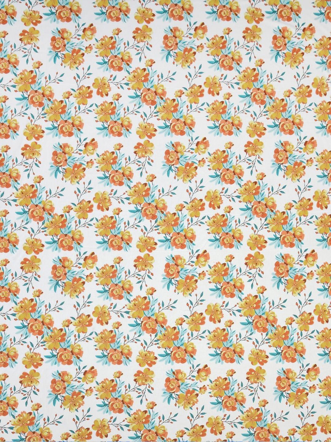 BOMBAY DYEING Florentine Brown Floral Pure Cotton 144TC Queen Bedsheet Set 2.28 m X 2.54 m