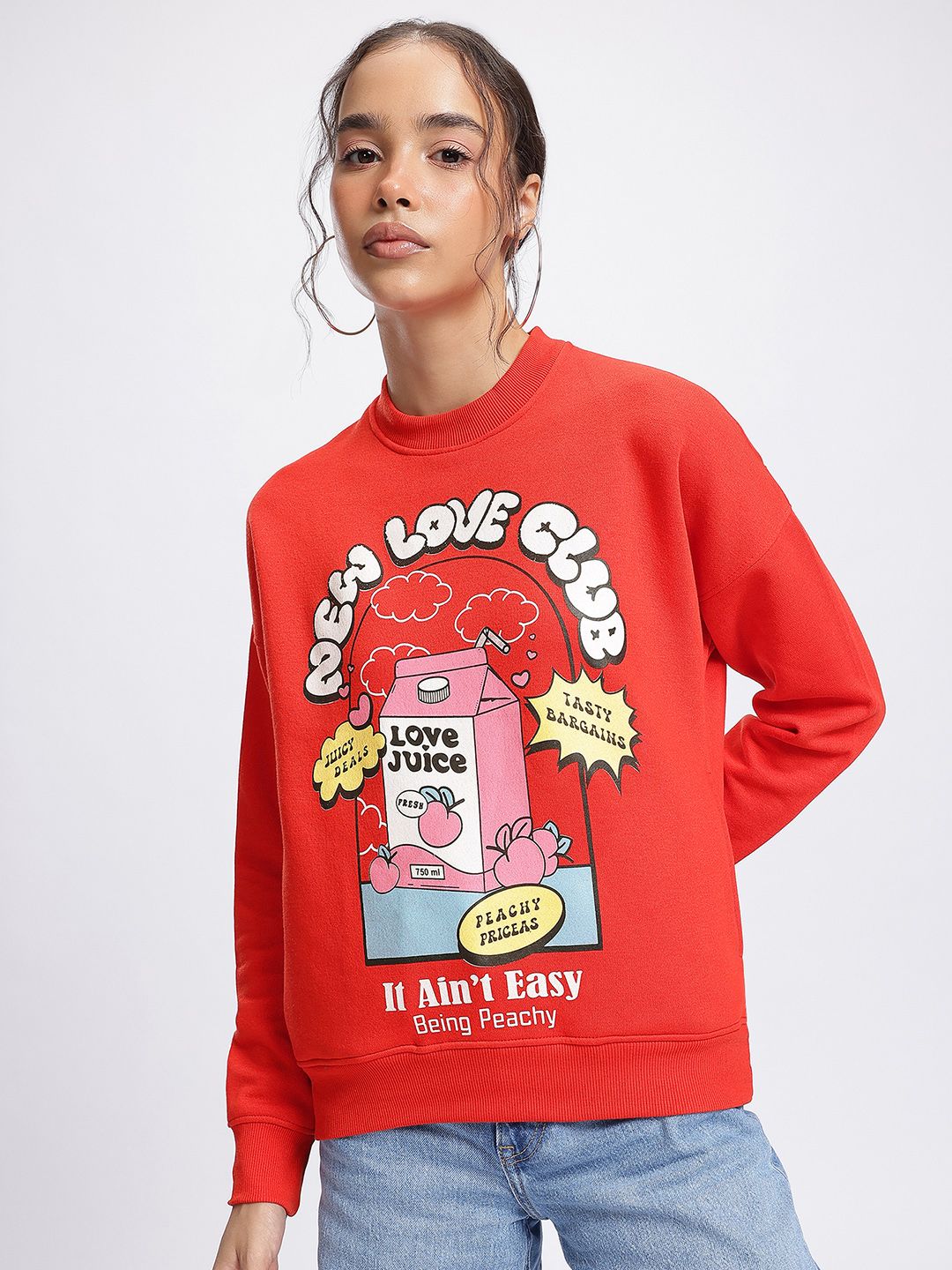 DressBerry Cheerful Chic Typography Goodness Sweatshirt