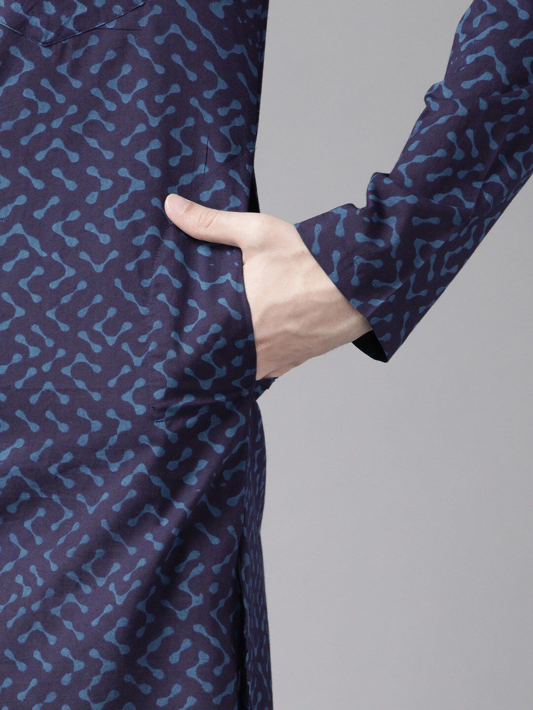 See Designs Men Blue Printed Kurta