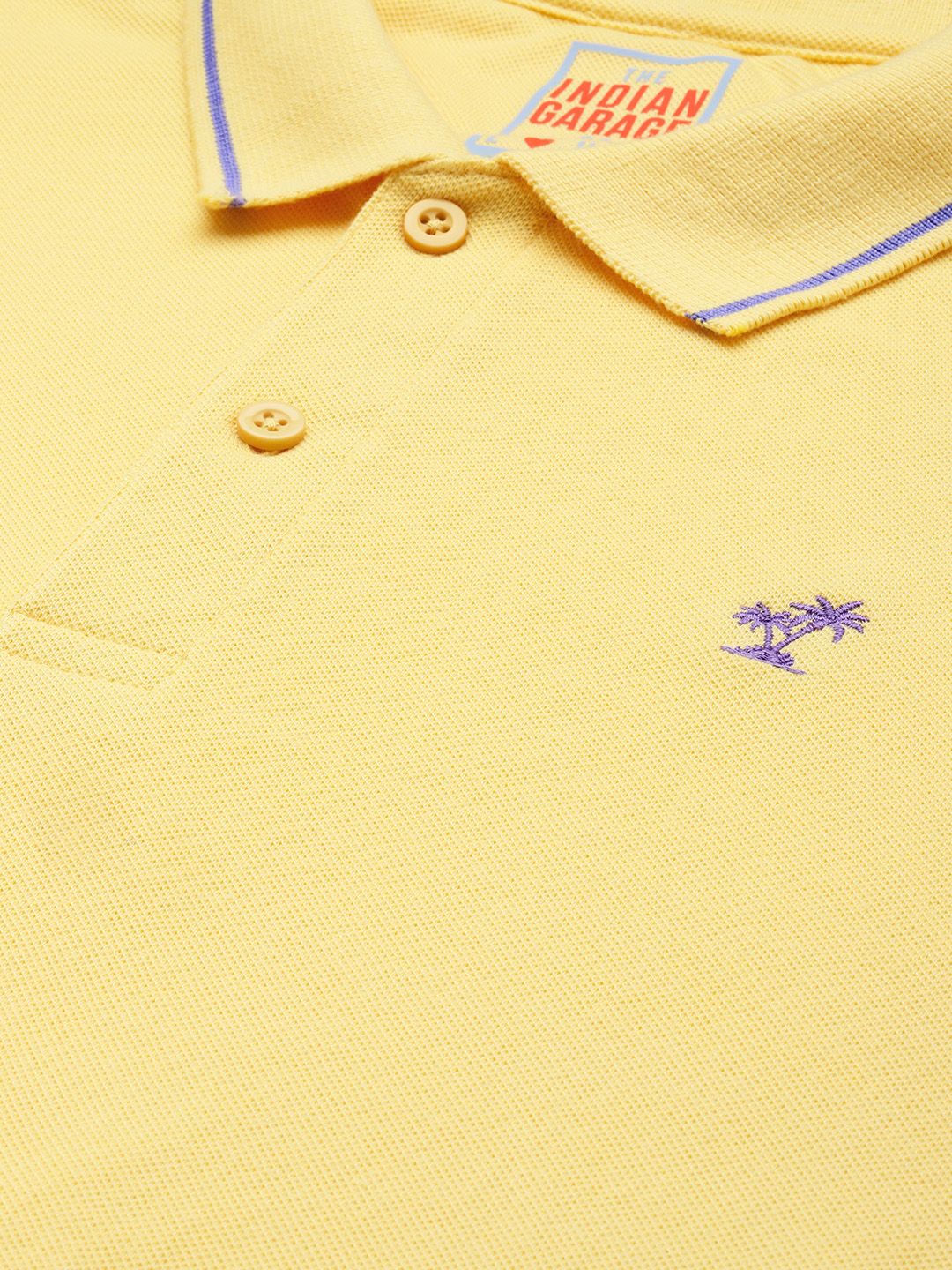 The Indian Garage Co Men Solid Polo Collar T-shirt