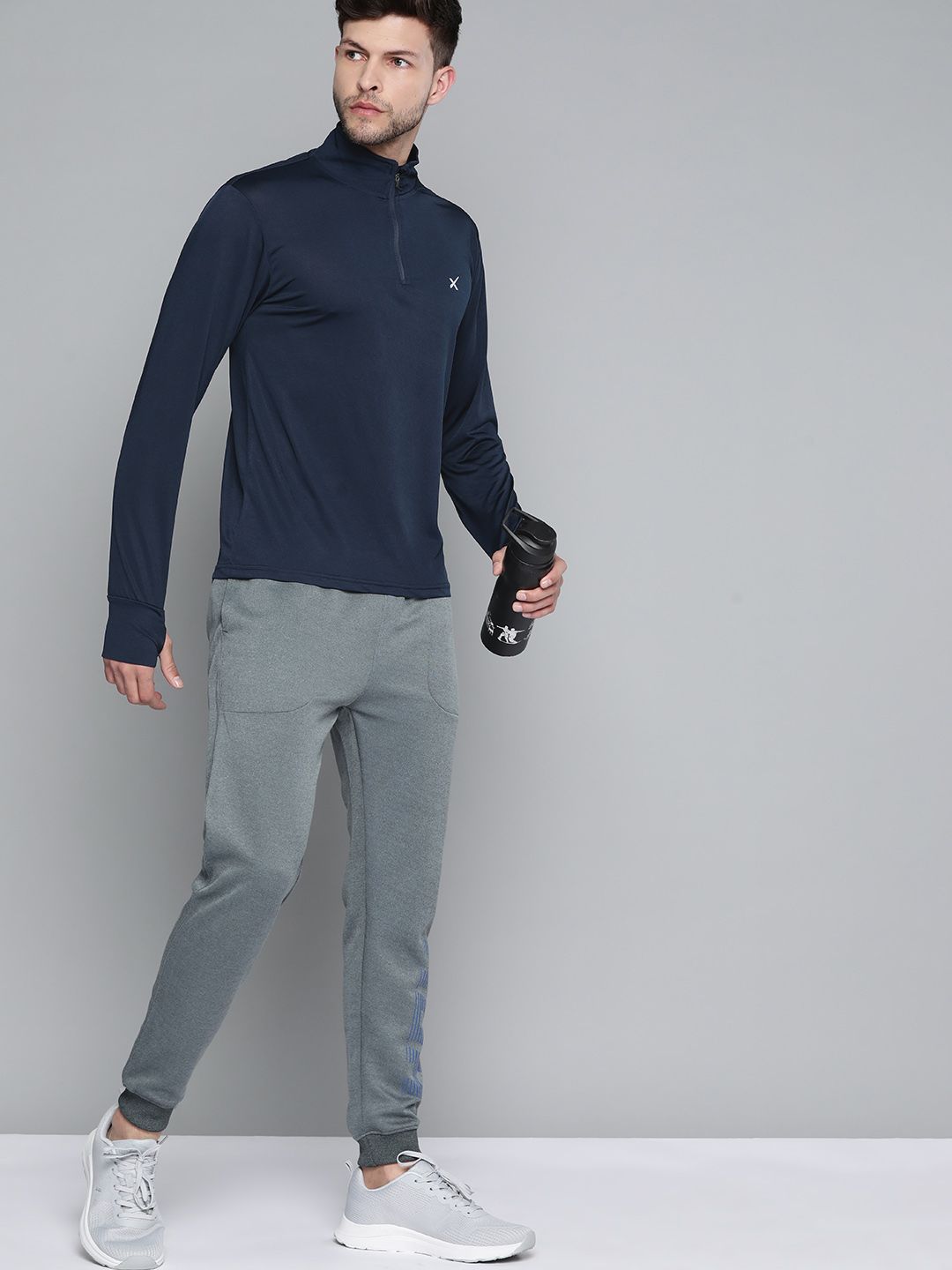 HRX by Hrithik Roshan Men Navy Blue Solid T-shirt