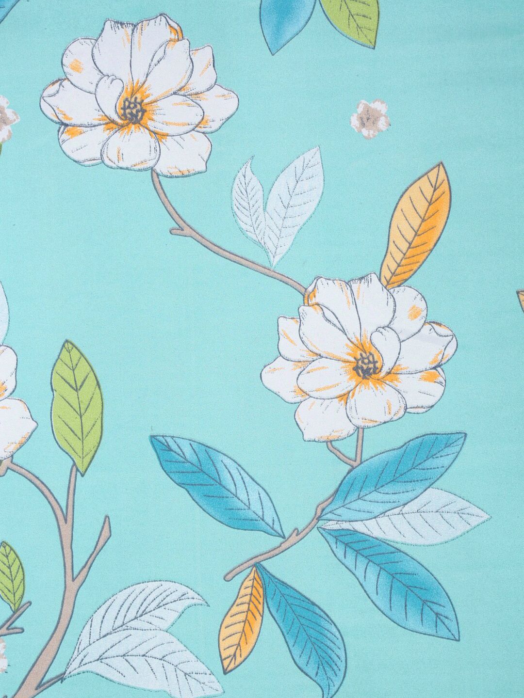 Klotthe Blue Floral Dicetak 300 TC Bedsheet King dengan 2 penutup bantal