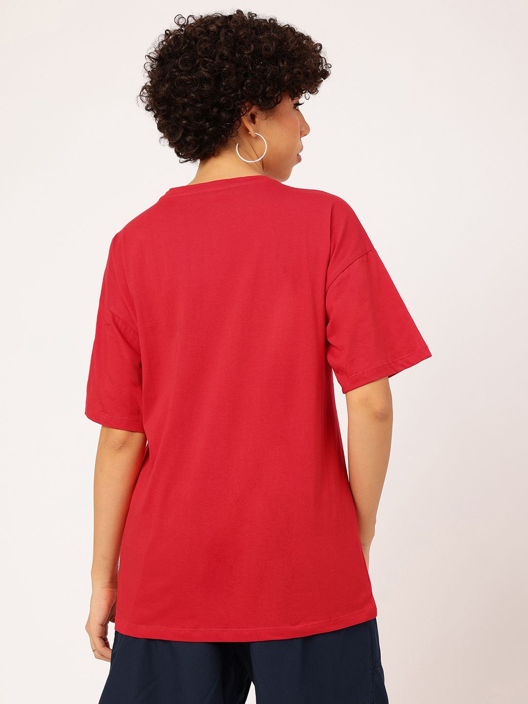 DressBerry Women Printed Drop-Shoulder Sleeves Pure Cotton T-shirt