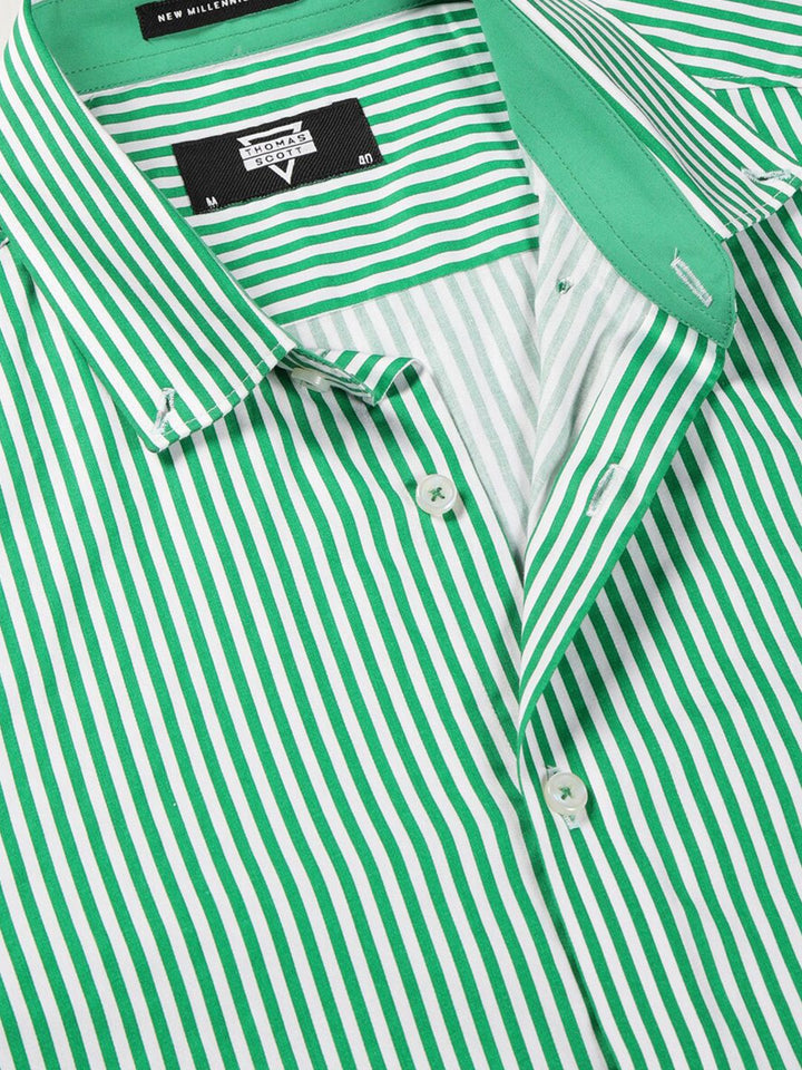 Thomas Scott Premium Striped Button-Down Collar Long Sleeves Formal Shirt