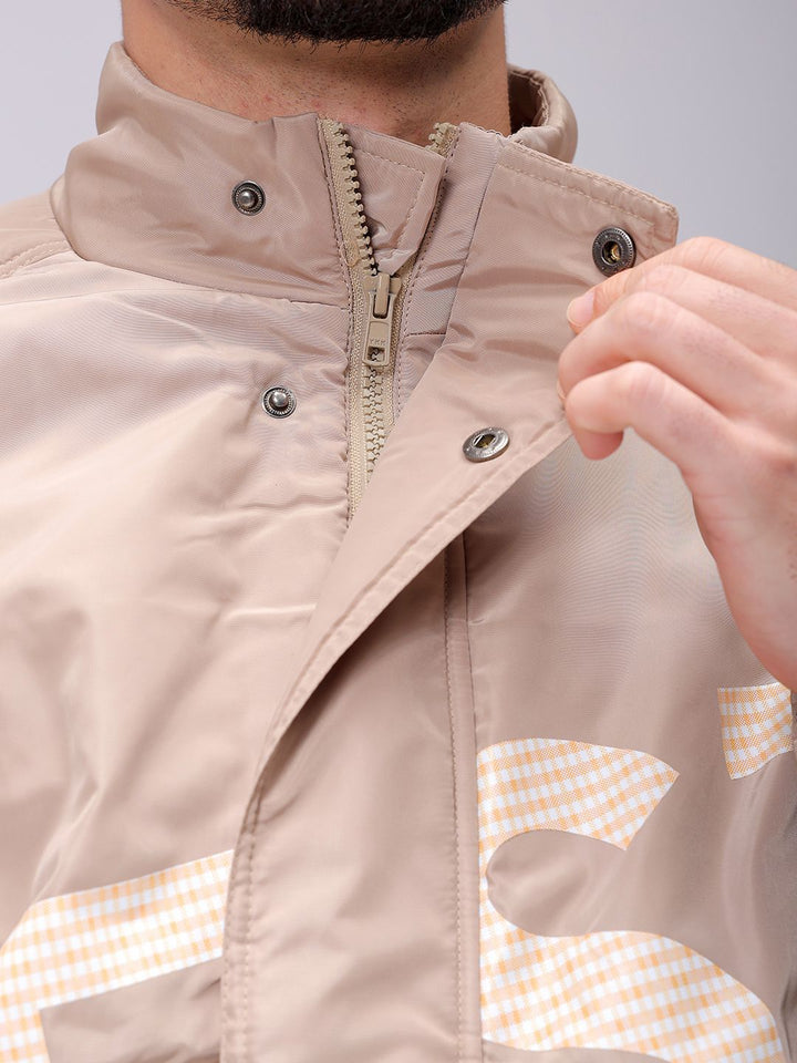 The Indian Garage Co Men Lightweight Puffer Jacket with Embroidered