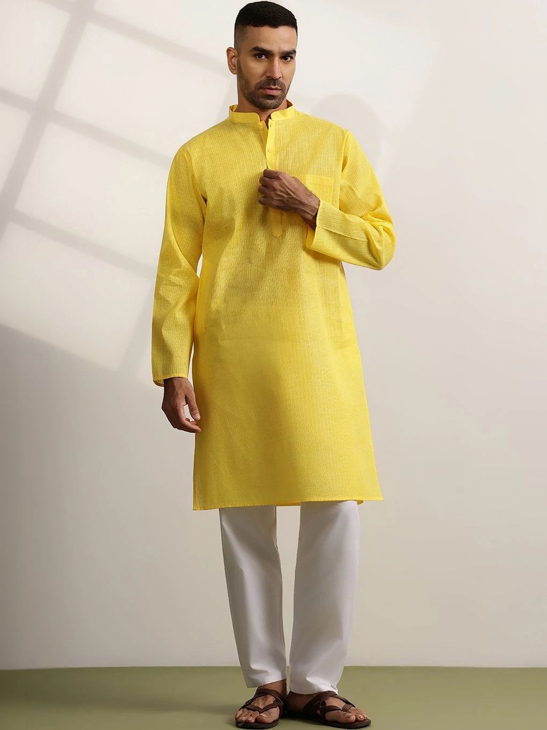 Anouk Men Regular Pure Cotton Kurta with Trousers