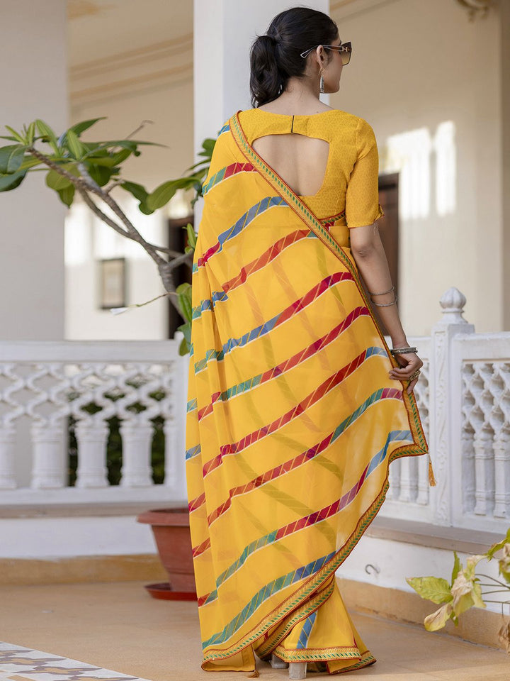 KALINI Striped Pure Georgette Saree