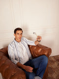 DENNISON Smart Striped Button-Down Collar Casual Shirt