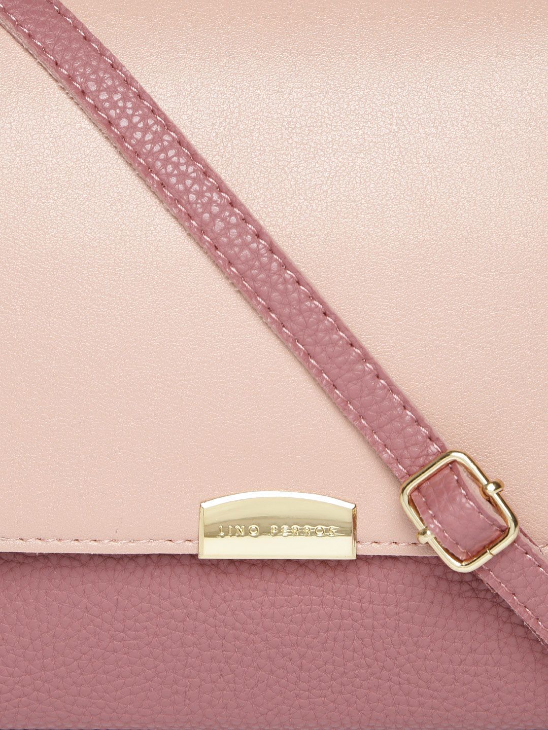 Lino Perros Mauve & Pink Colourblocked Sling Bag