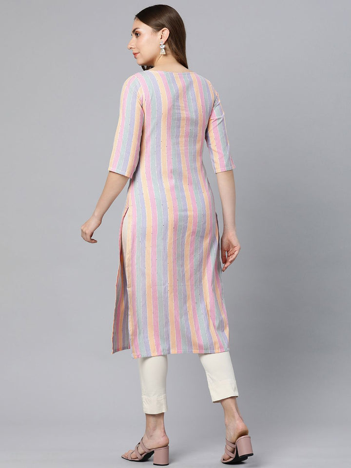 KALINI Women Striped Straight Kurta
