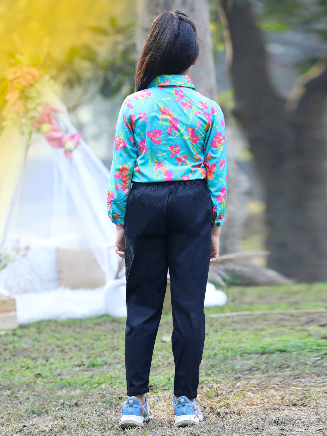 Cutiekins Girls Floral Printed Top with Trousers