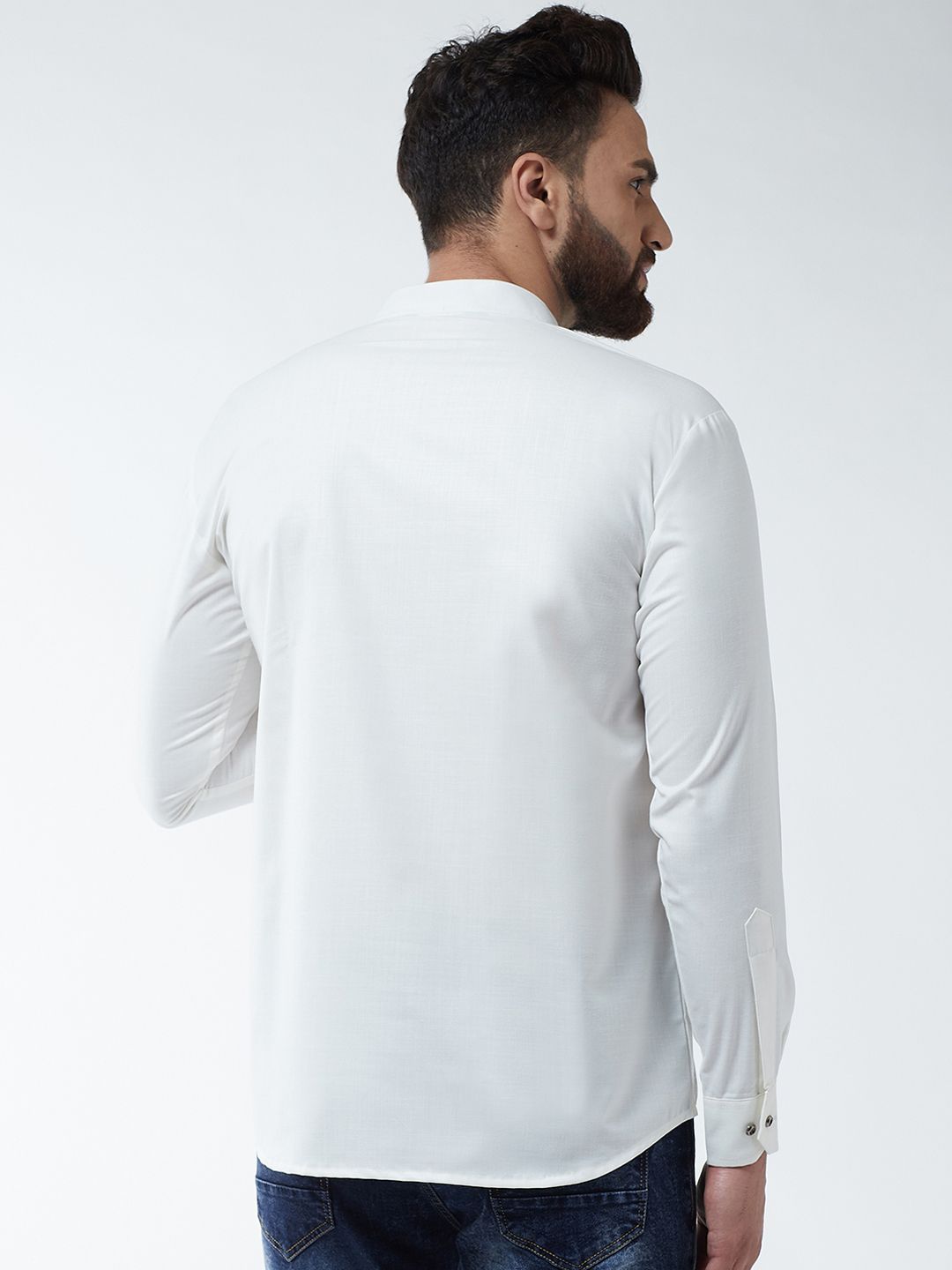 SOJANYA Lelaki Off-White Solid Kurta Lurus