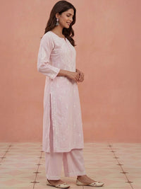 House of Chikankari Women Regular Chikankari Kurta with Trousers