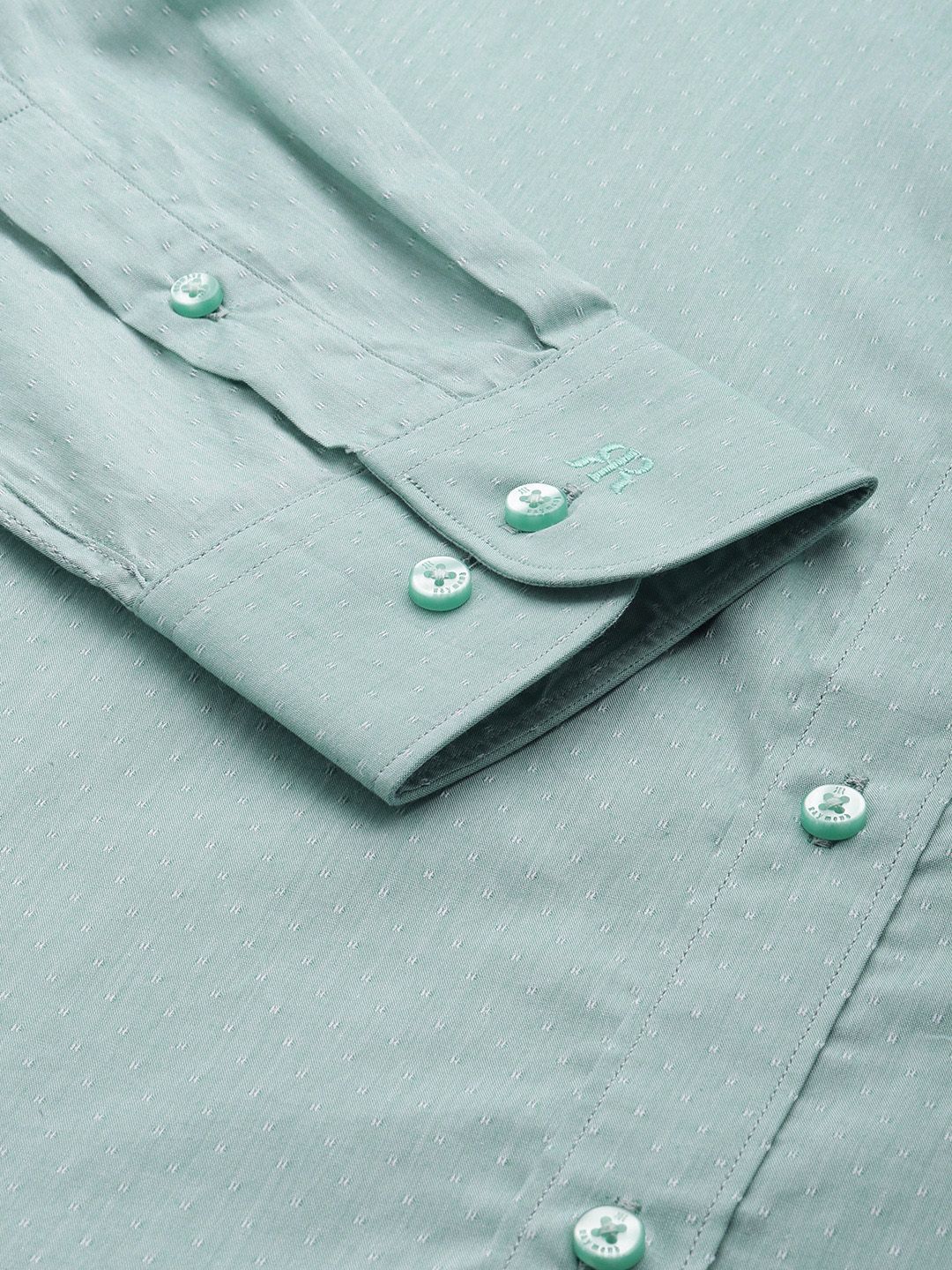 Raymond Pure Cotton Self Design Slim Fit Textured Formal Shirt