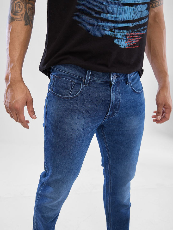 SPYKAR Men Mid-Rise Clean Look Light Fade Stretchable Jeans