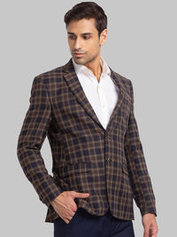 Park Avenue Men Checked Super Slim-Fit Single Breasted Blazer