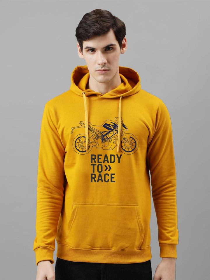 ADRO Men Printed Hooded Pullover Sweatshirt