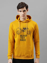 ADRO Men Printed Hooded Pullover Sweatshirt