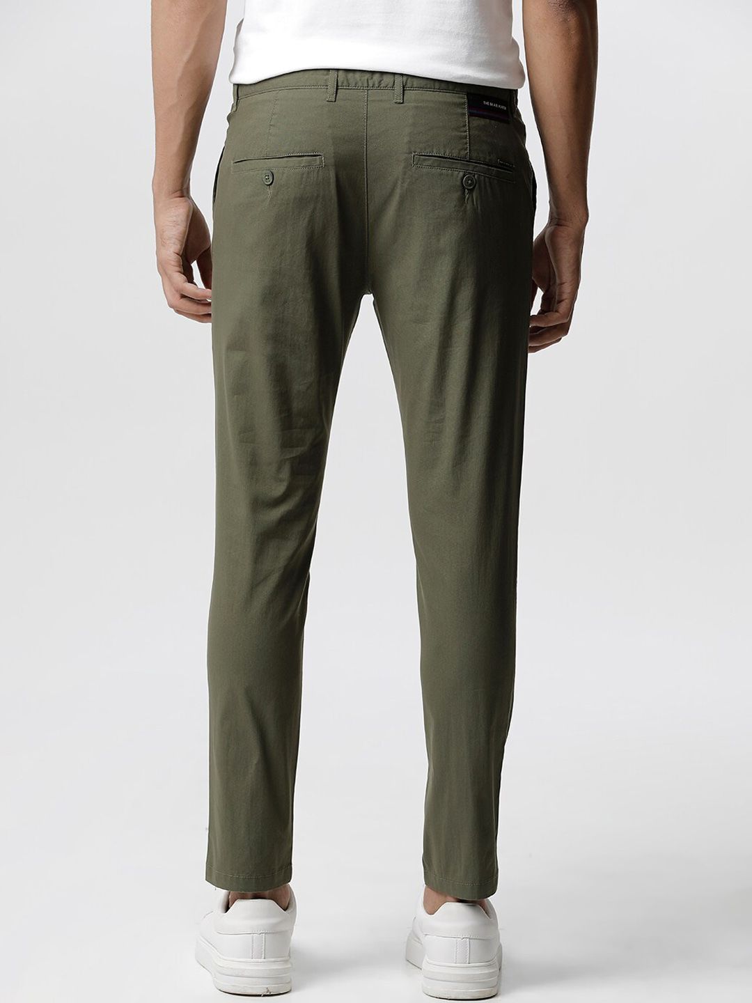 THE BEAR HOUSE Men Tapered Fit Mid-Rise Pure Cotton Chinos