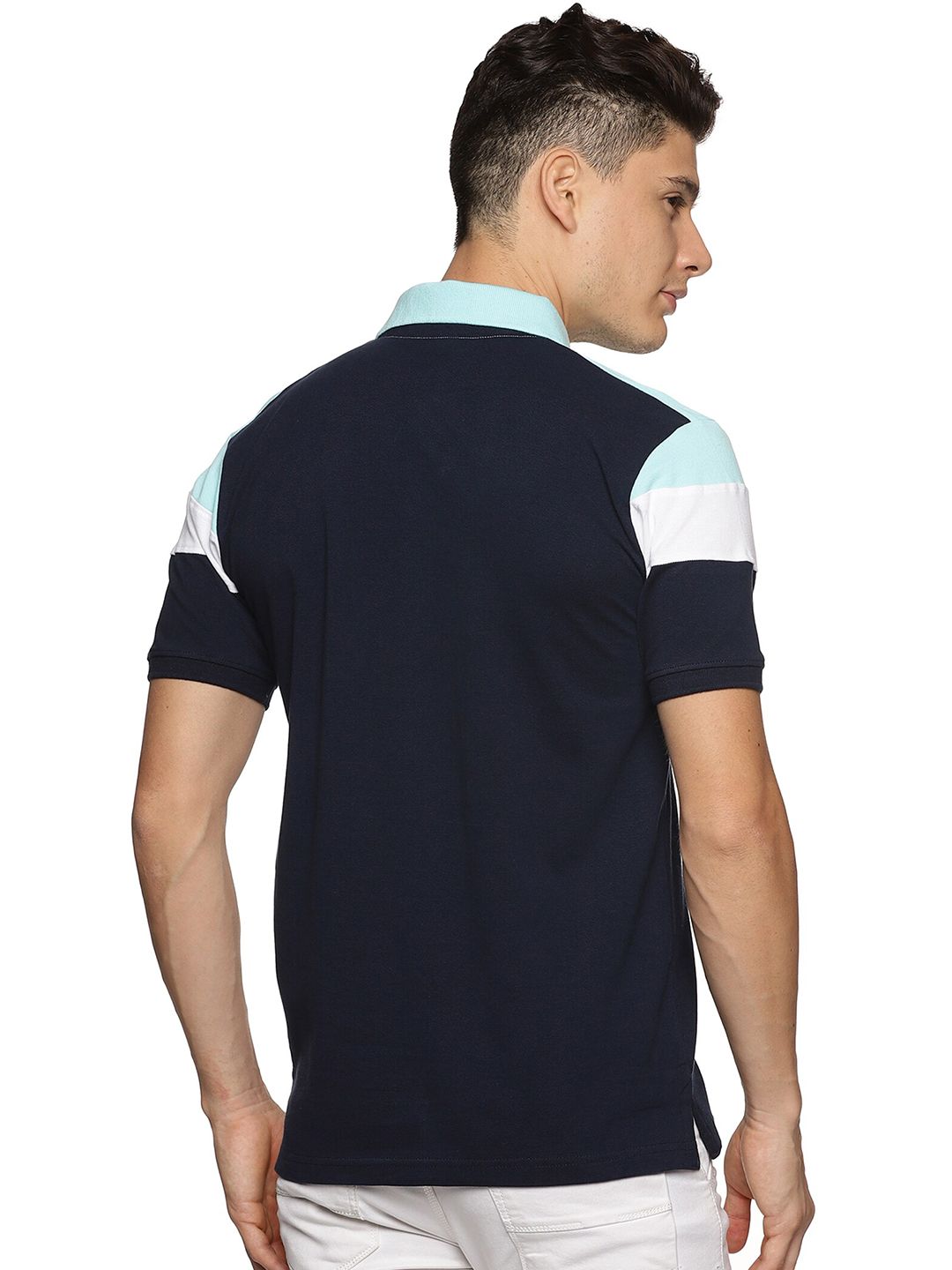 T-shirt Kolar Polo Kapas Terhalang Warna ADRO