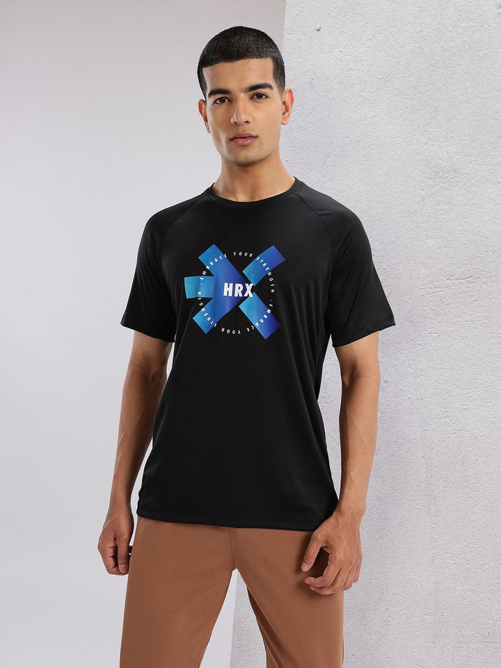 HRX by Hrithik Roshan Men Brand Logo Printed Rapid-Dry Training T-shirt