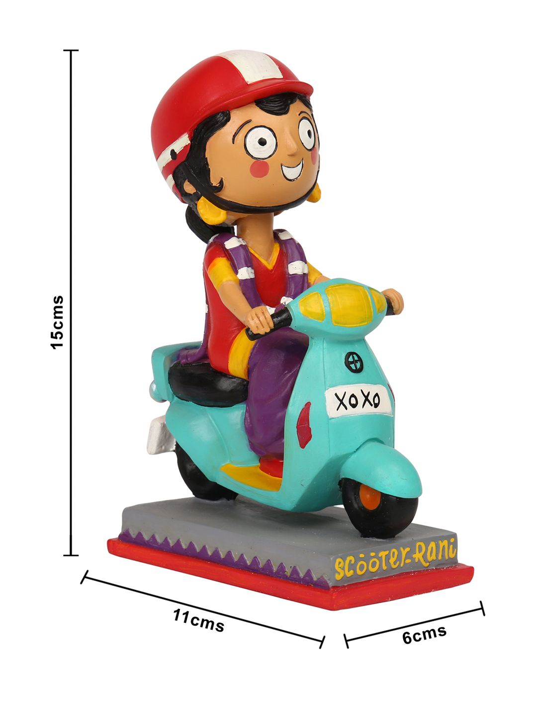 Chumbak Blue &amp; Multicolored Scooty Pai Bobble Head Showpiece