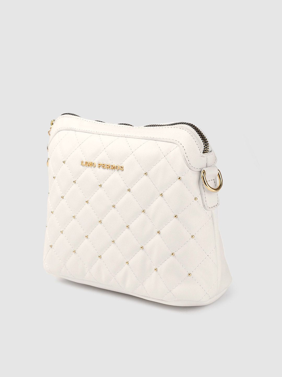 Lino Perros Women White Quilted Sling Bag