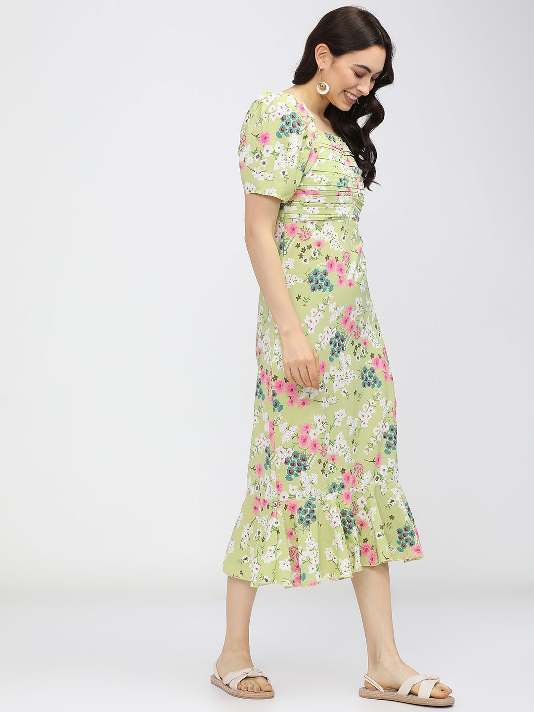 Tokyo Talkies Women Floral Print Fit & Flare Dress