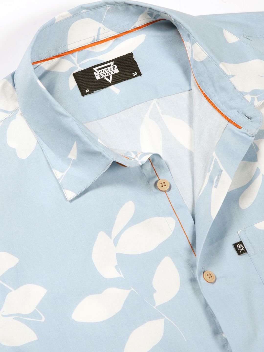 Thomas Scott Premium Slim Fit Opaque Cotton Printed Casual Shirt