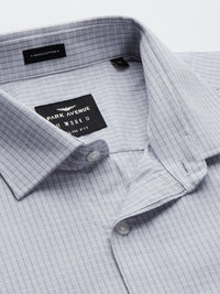 Park Avenue Men Grey Slim Fit Checked Pure Cotton Formal Shirt