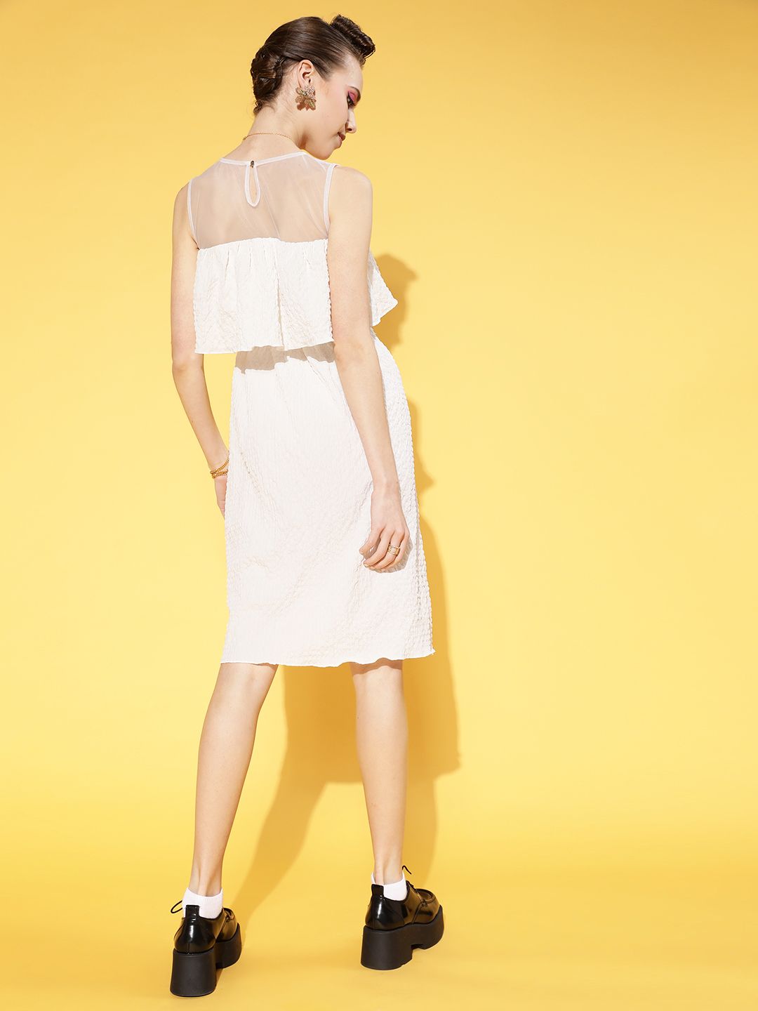 Athena Women Stunning White Solid Sun Dress