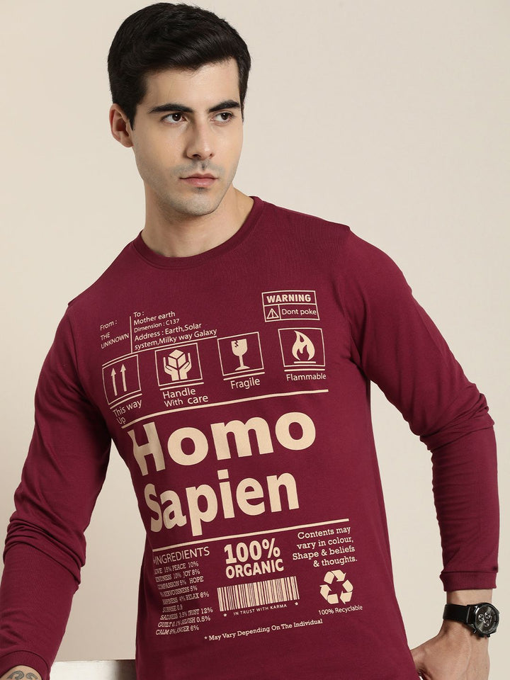 Difference of Opinion Pure Cotton Typography Printed T-shirt