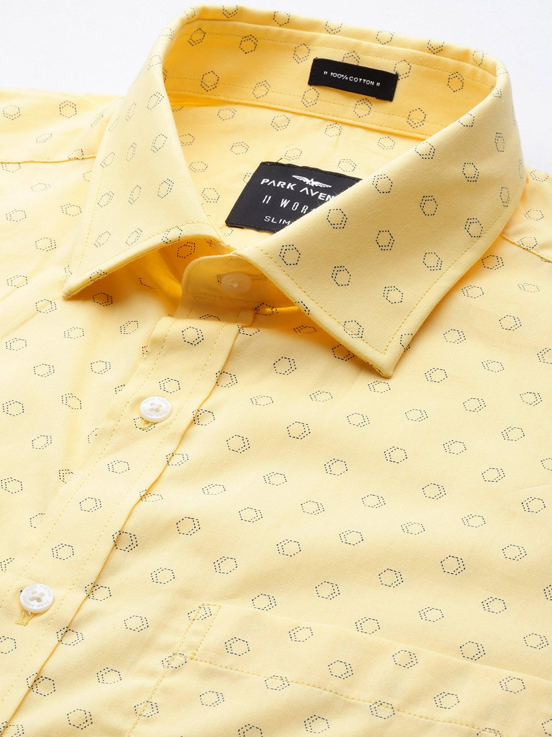 Park Avenue Slim Fit Printed Pure Cotton Formal Shirt