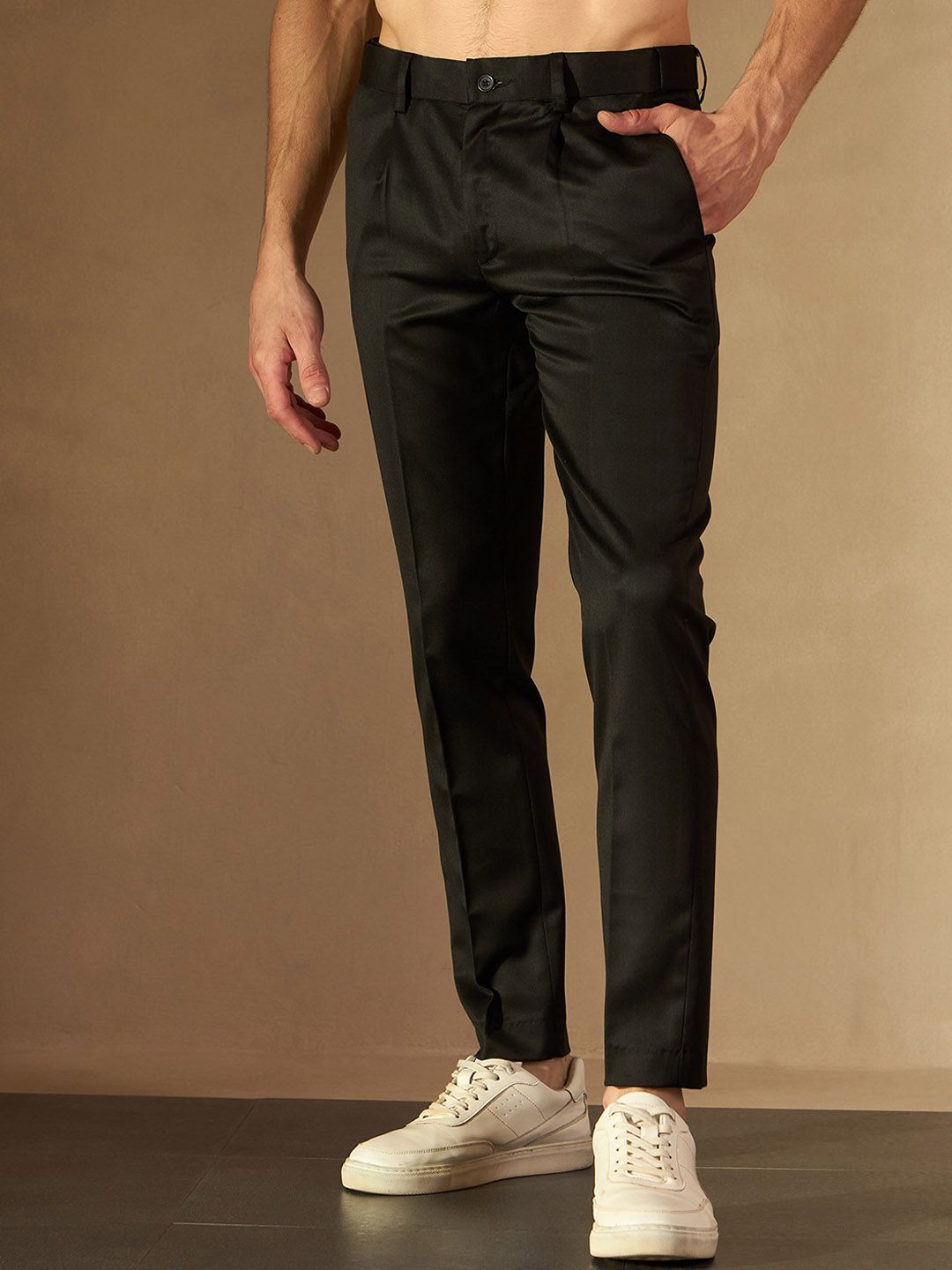 DENNISON Men Smart Tapered Fit Easy Wash Trousers