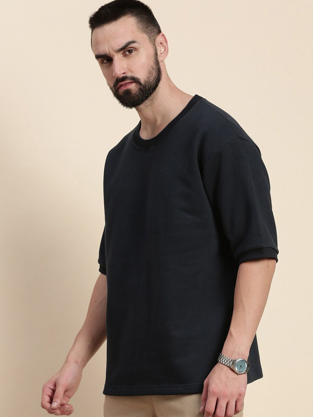 DILLINGER Round Neck Oversized Fleece Sweatshirt