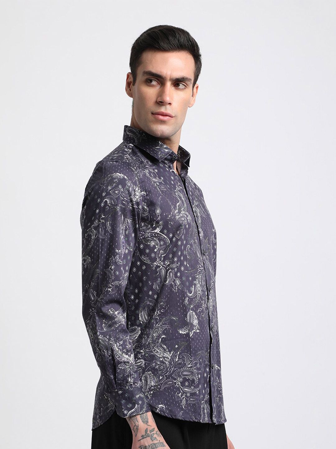 THE BEAR HOUSE Floral Printed Slim Fit Pure Cotton Casual Shirt
