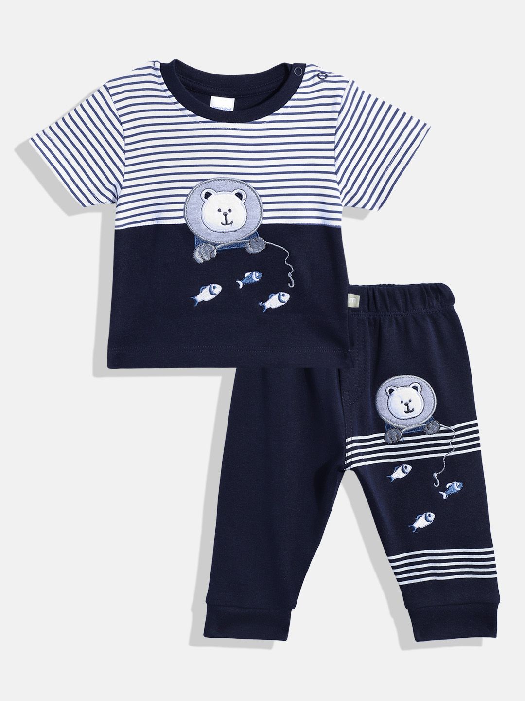 Moms Love Infant Boys Pure Cotton T-shirt With Joggers