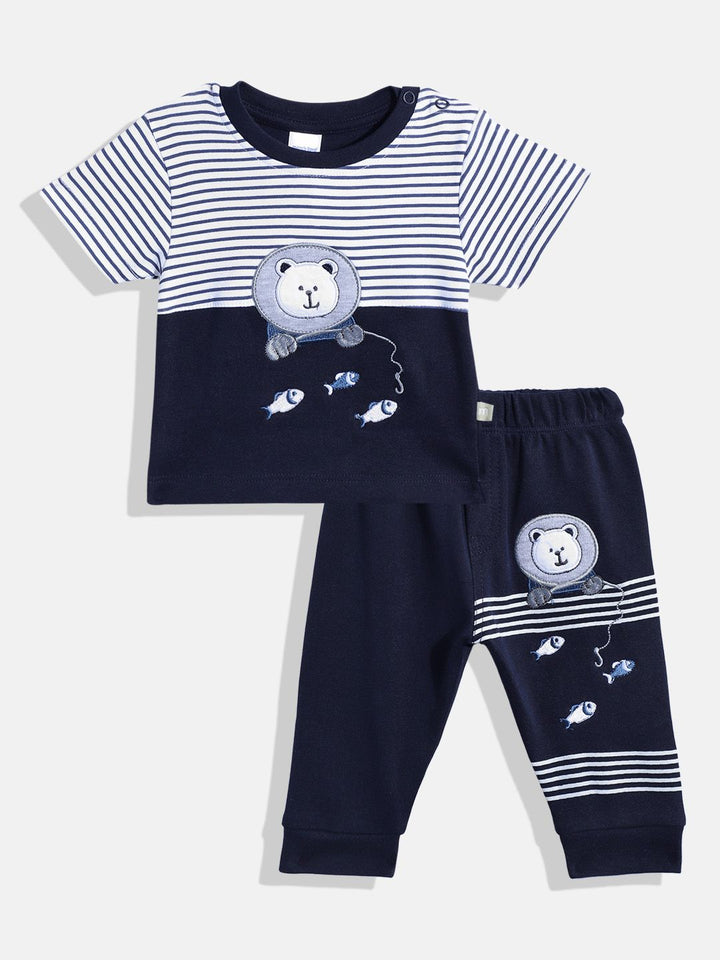 Moms Love Infant Boys Pure Cotton T-shirt With Joggers