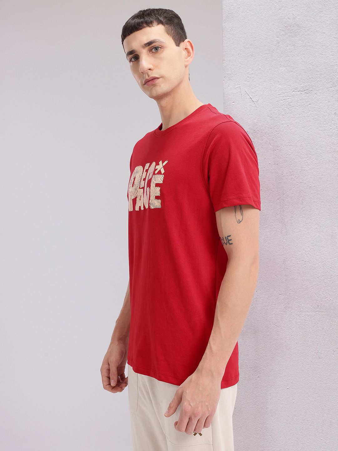 HRX by Hrithik Roshan Pure Cotton Printed Yoga T-shirt