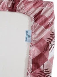 KLOTTHE Pink Printed Pure Cotton 400 TC Dilengkapi Cadar Double King Dengan 2 Sarung Bantal