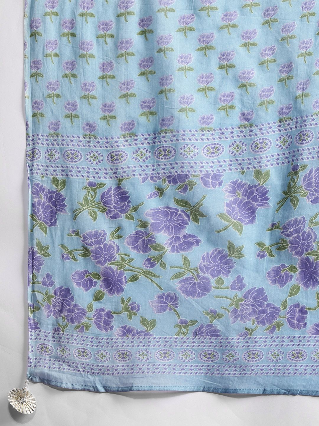 Anouk Floral Print Kurta with Trousers & Dupatta