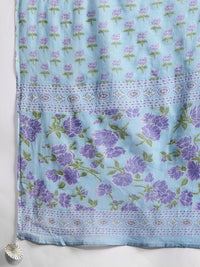 Anouk Floral Print Kurta with Trousers & Dupatta