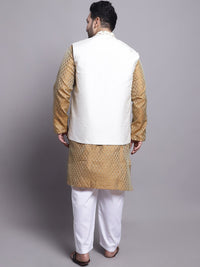 SOJANYA PLUS Plus Size Woven Design Kurta With Pyjamas & Nehru Jacket