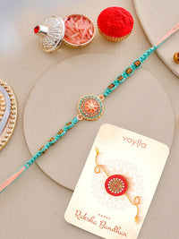Voylla Men's Traditional Design Beaded Thread Rakhi For Brother