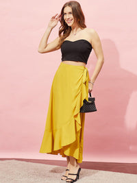 Berrylush Wrap Knot Flared Maxi Skirt