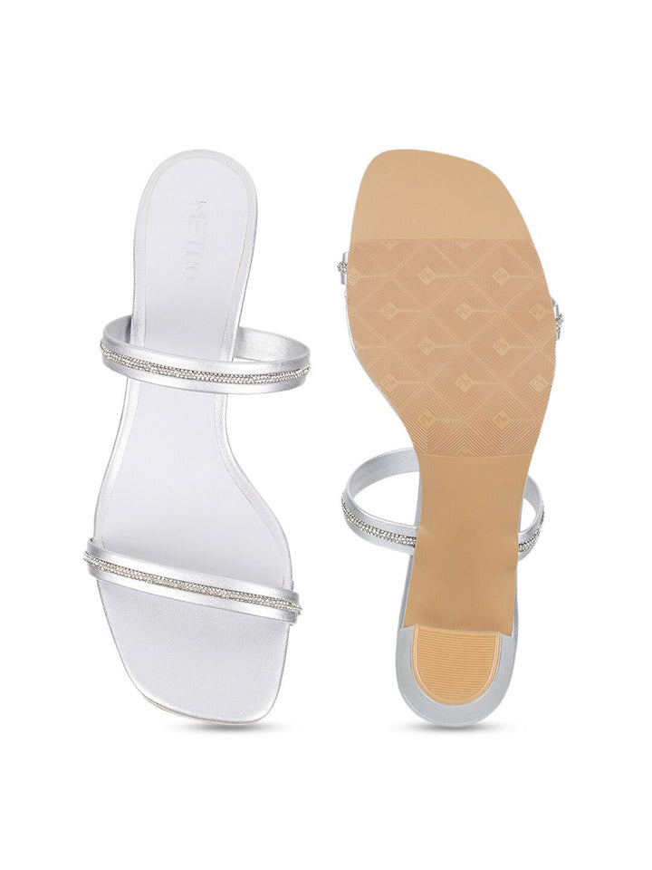Metro Embellished Strap Block Heels