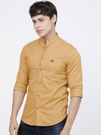 The Indian Garage Co Men Khaki Pure Cotton Casual Shirt