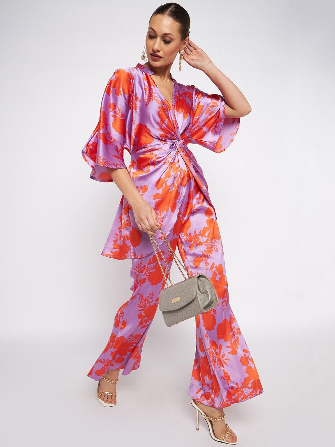 Antheaa Women Floral Printed Top & Trouser Co-Ord Set